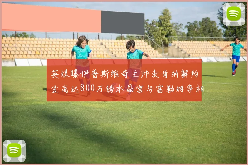 英媒曝伊普斯维奇主帅麦肯纳解约金高达800万镑水晶宫与富勒姆争相追逐